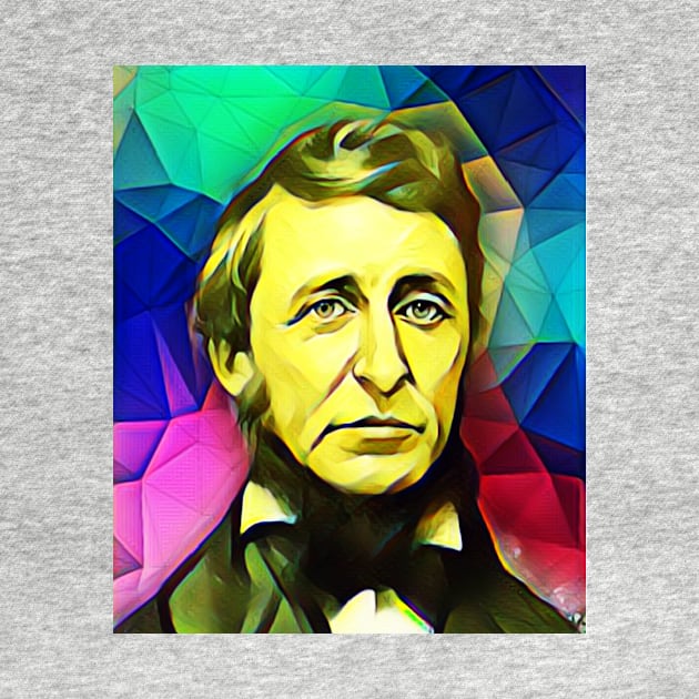 Henry David Thoreau Colourful Portrait | Henry David Thoreau Artwork 6 by JustLit